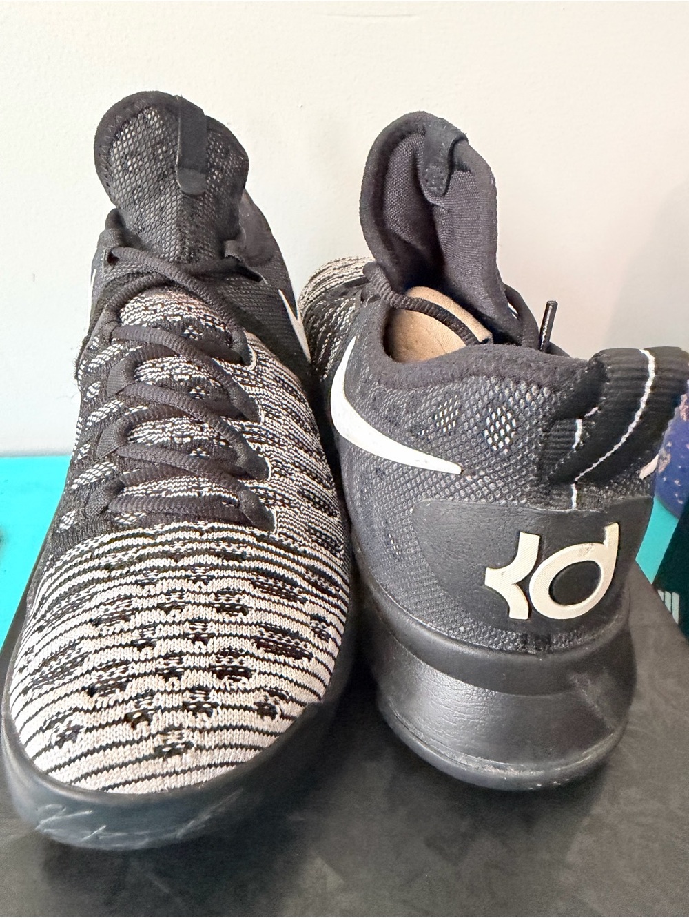 Nike KD Black/White Flyknit Basketball Shoes